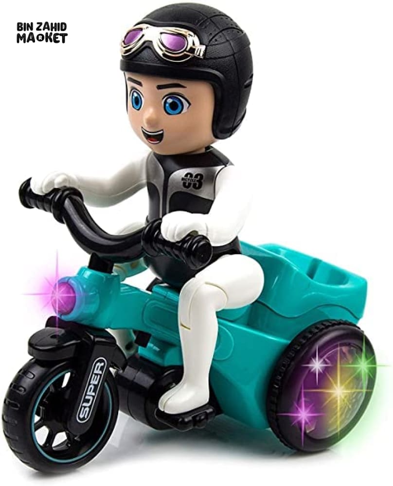 03 BICYCLE 360° ROTATING STUNT TOY | AUTO-RIDING BIKE WITH LIGHTS & MUSIC FOR KIDS
