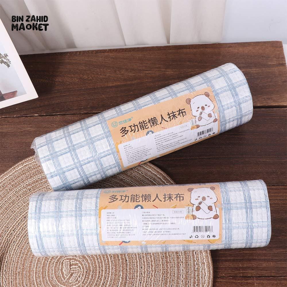 1 ROLL DISPOSABLE KITCHEN DISHCLOTH – WASHABLE OIL-ABSORBING CLEANING TOWEL WITH CHECKERED PATTERN