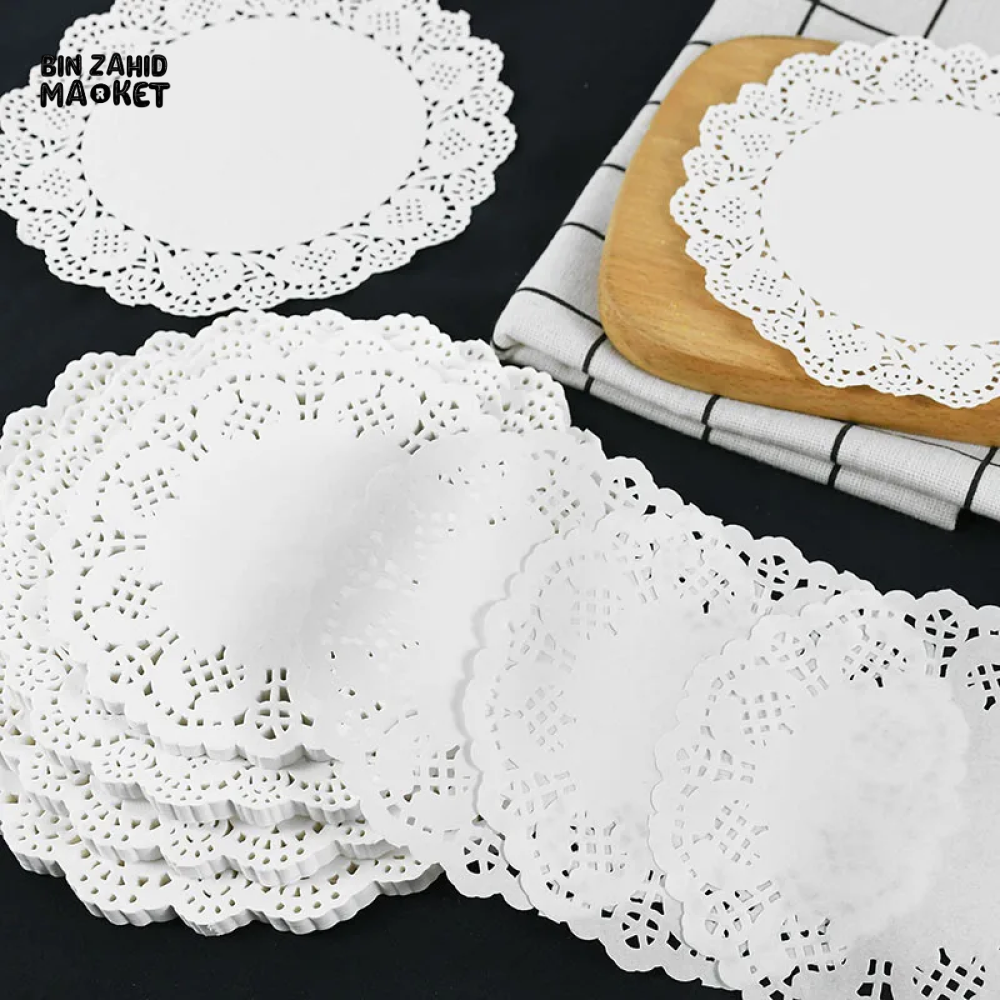 100 PIECES 215MM WHITE LACE DOILIES PAPER COASTERS PLACEMATS PARTY DECOR