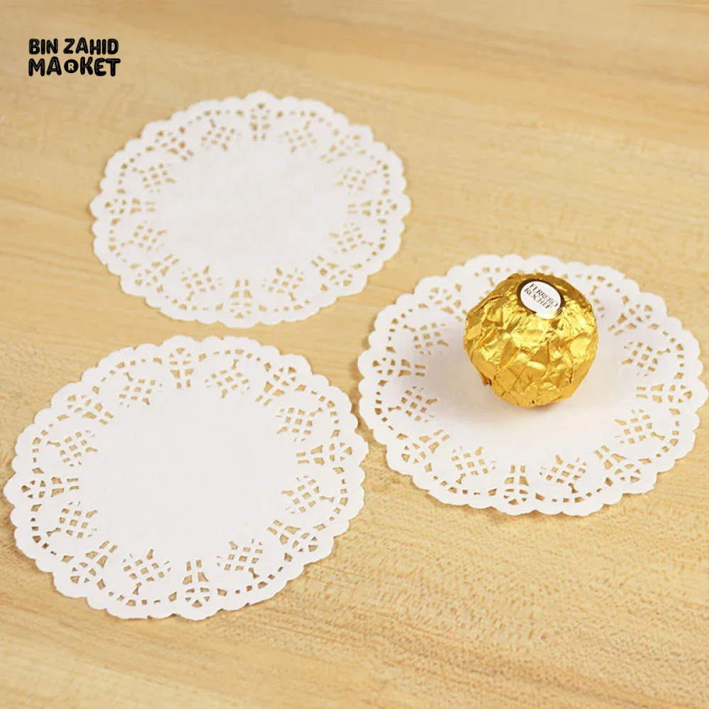 100 PIECES 215MM WHITE LACE DOILIES PAPER COASTERS PLACEMATS PARTY DECOR