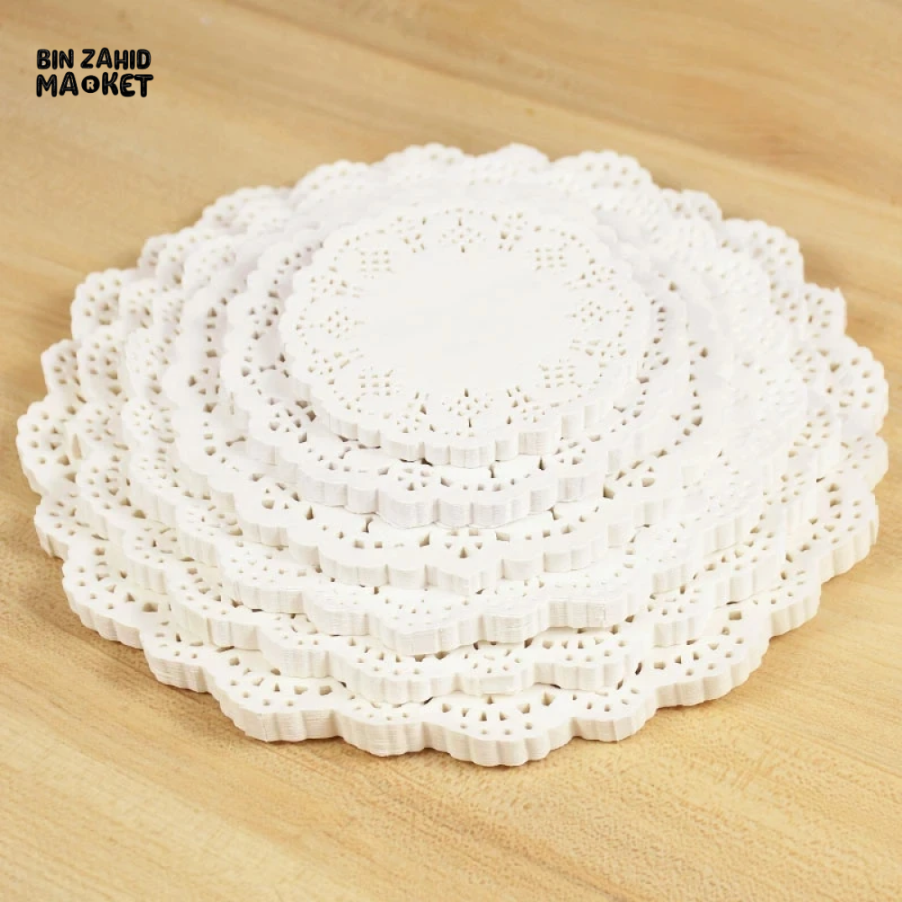 100 PIECES 215MM WHITE LACE DOILIES PAPER COASTERS PLACEMATS PARTY DECOR