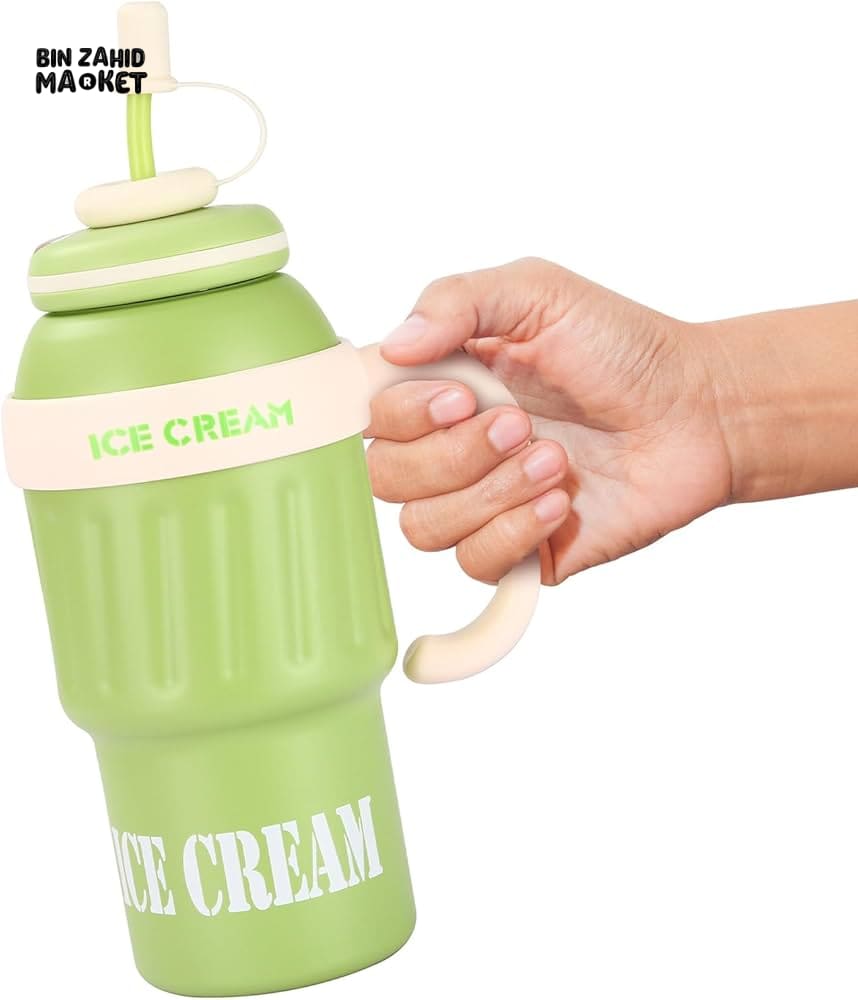 1000 ML STAINLESS STEEL TUMBLER - INSULATED FOR HOT & COLD DRINKS - GREEN