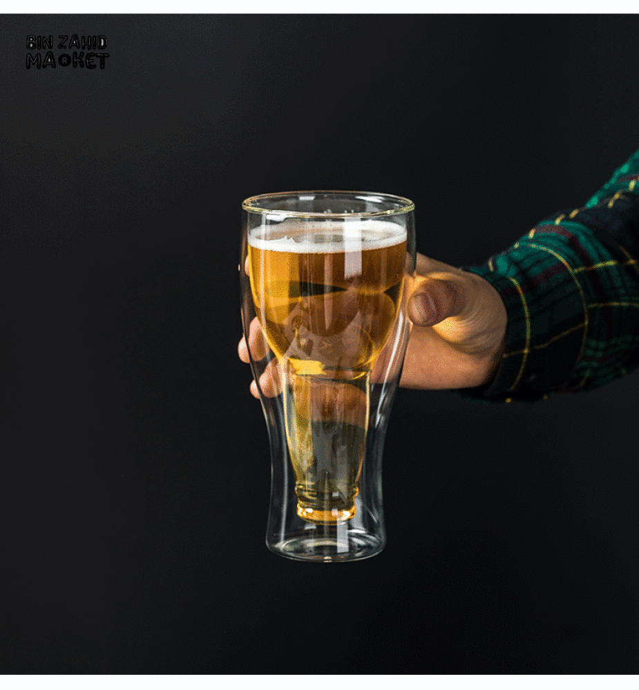 INVERTED BOTTLE GLASS – DOUBLE-LAYER CREATIVE CUP - MEDIUM