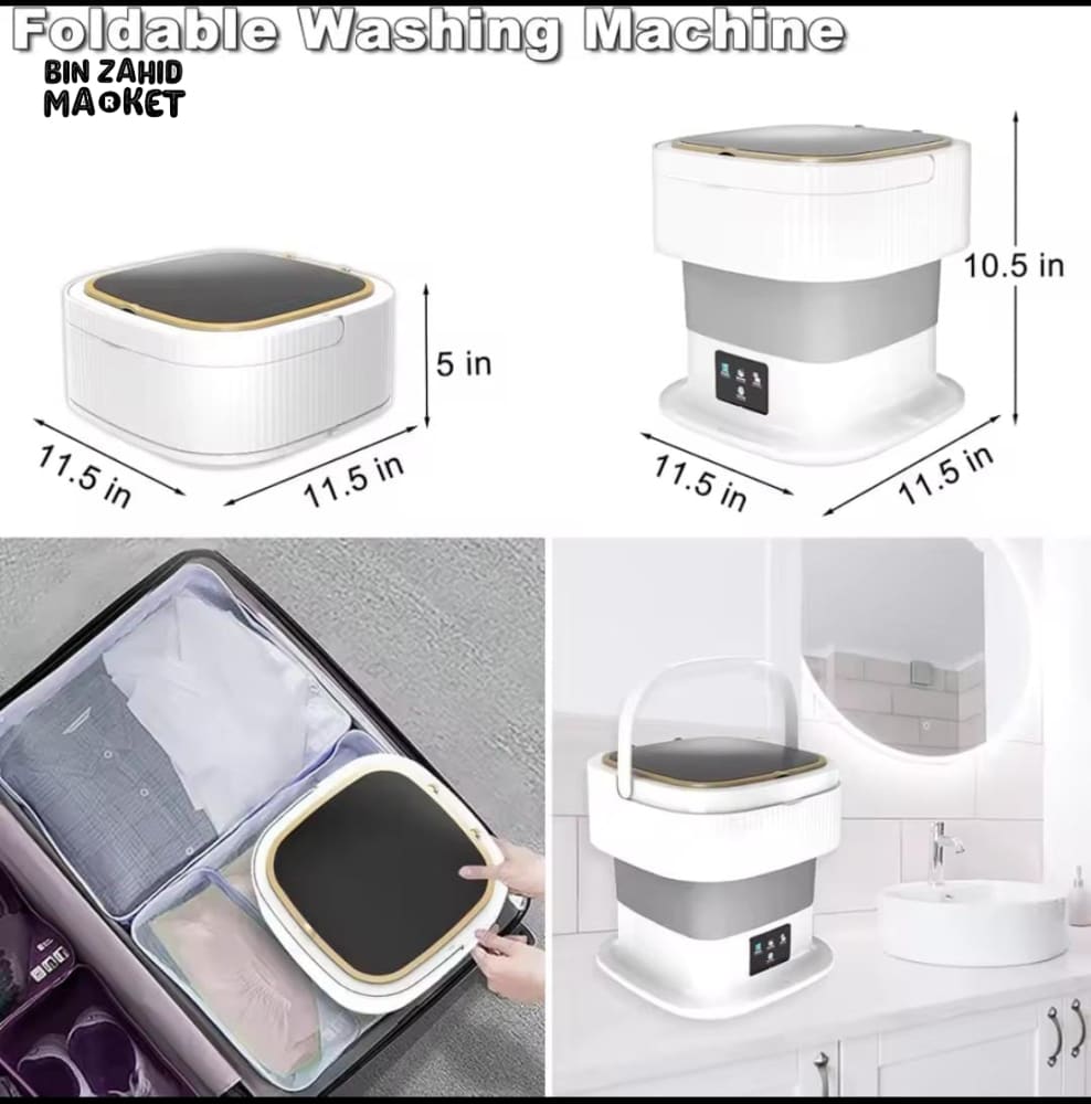 11L FOLDABLE MINI WASHING MACHINE WITH BUILT-IN DRAIN PIPE & READY-TO-USE DRYER – PORTABLE LAUNDRY SOLUTION FOR HOME & TRAVEL