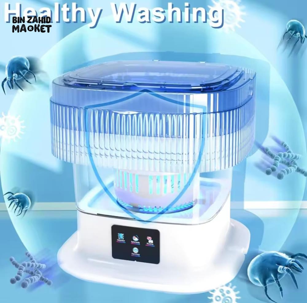 11L FOLDABLE MINI WASHING MACHINE WITH BUILT-IN DRAIN PIPE & READY-TO-USE DRYER – PORTABLE LAUNDRY SOLUTION FOR HOME & TRAVEL