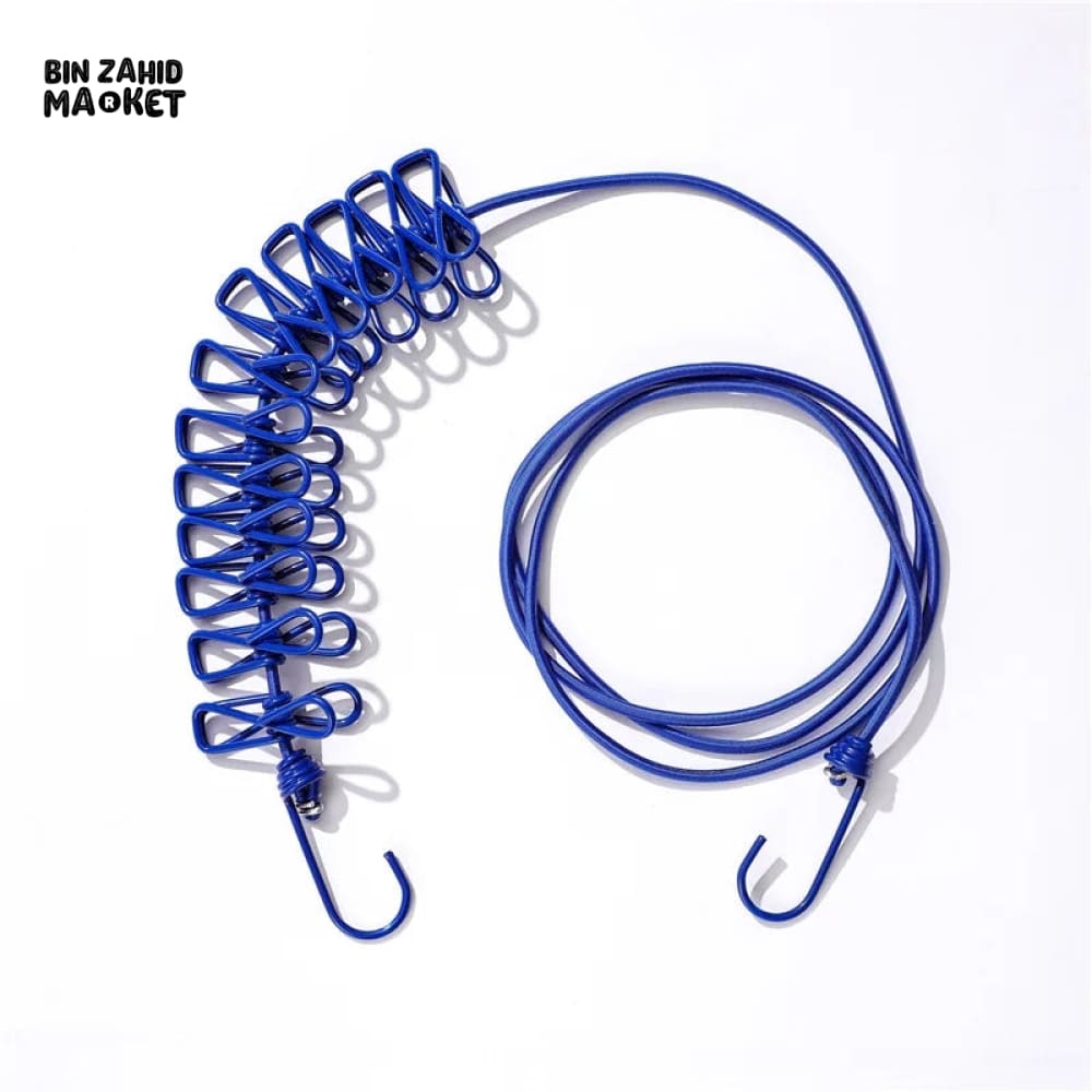 12 CLIPS DRYING CLOTHES ROPE