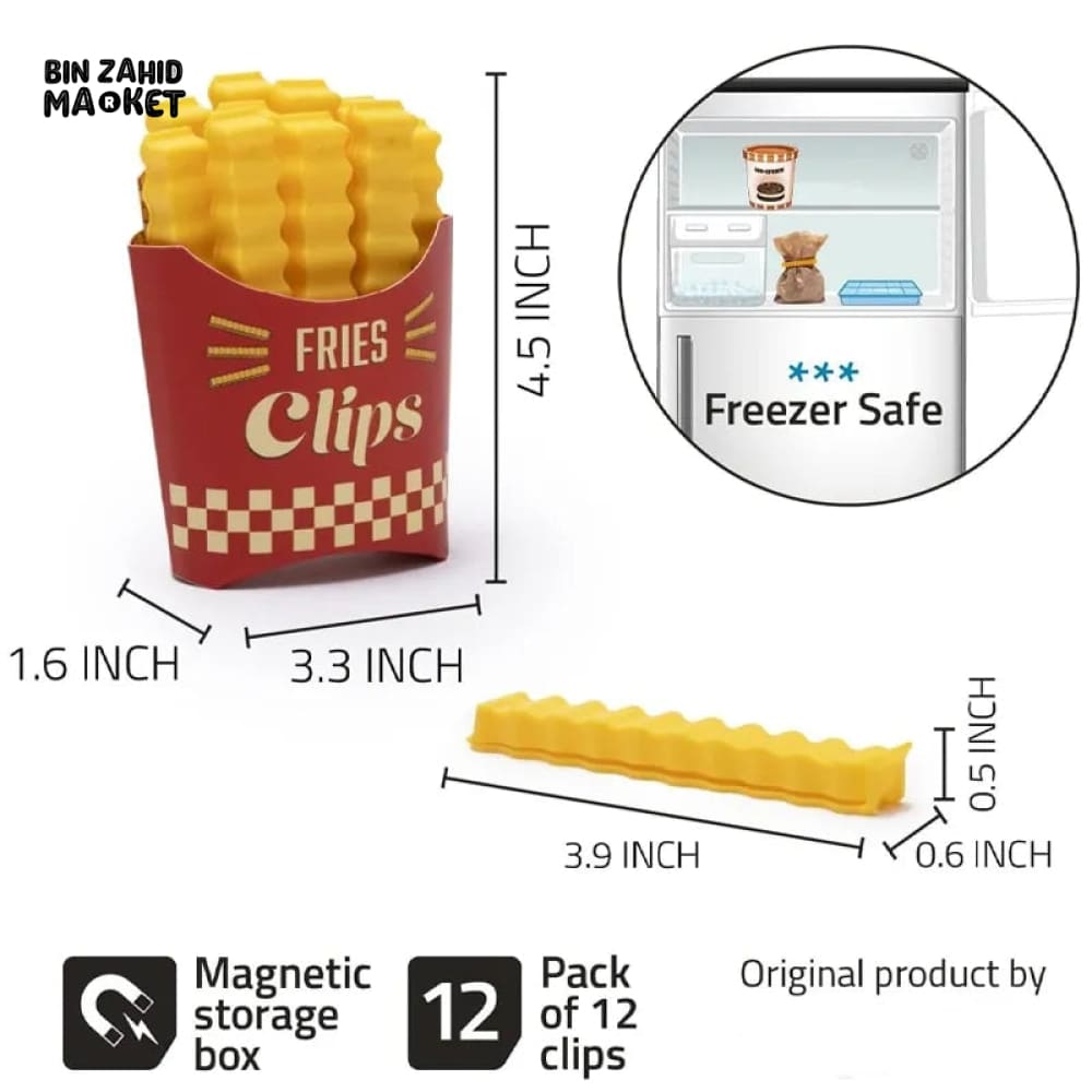 12 PIECES MAGNETIC FRENCH FRIES FOOD SEALING CLIPS
