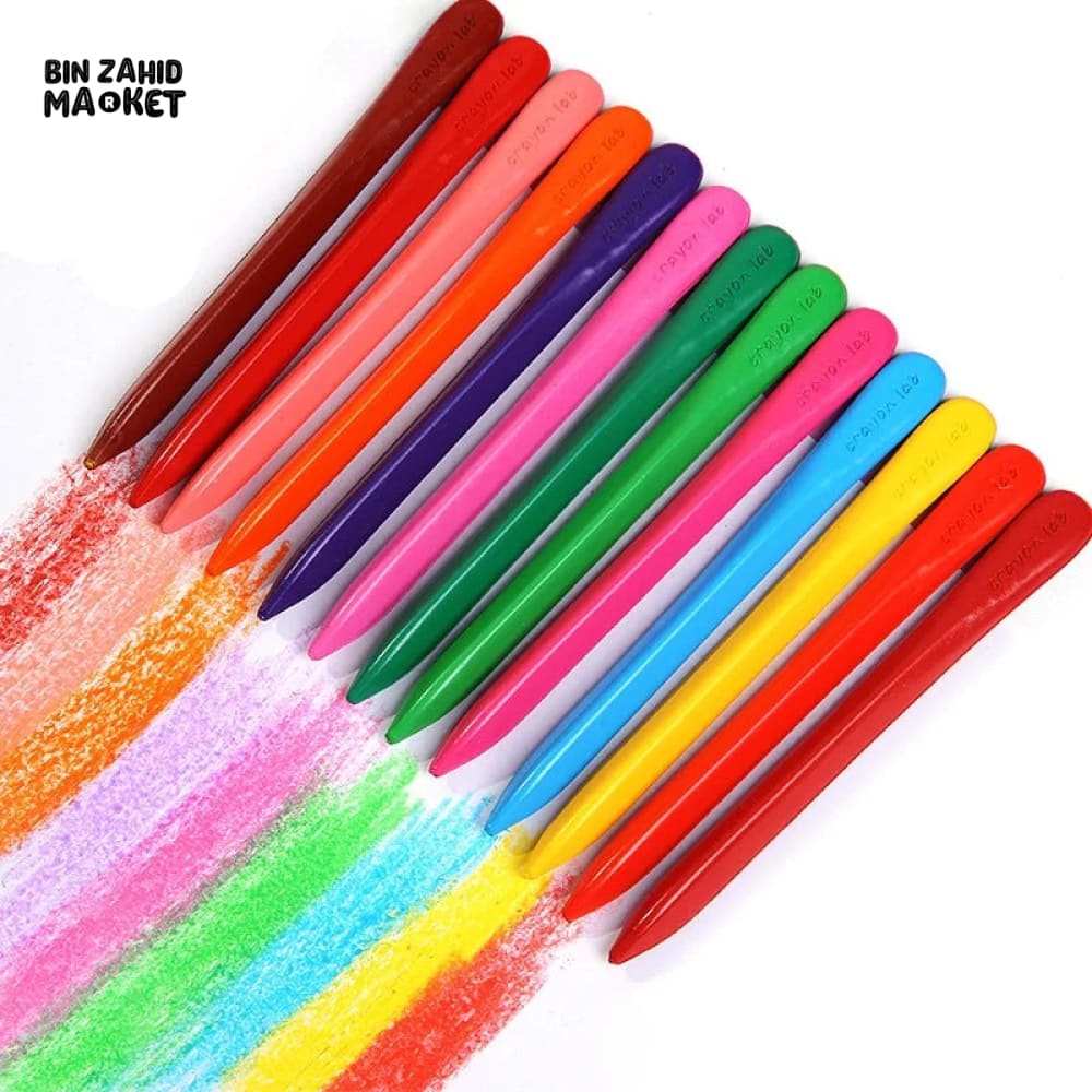 12 PIECES PLASTIC CRAYONS SET