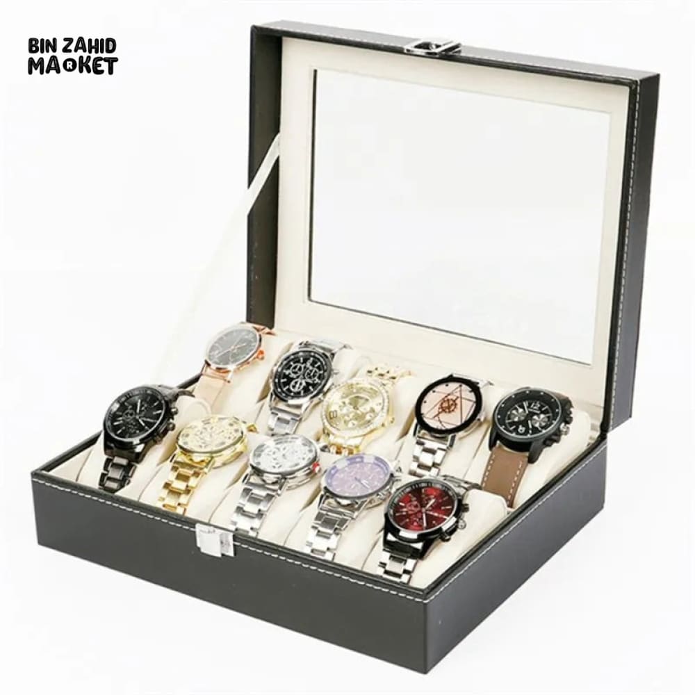 12X SLOTS LEATHER WATCH ORGANIZER