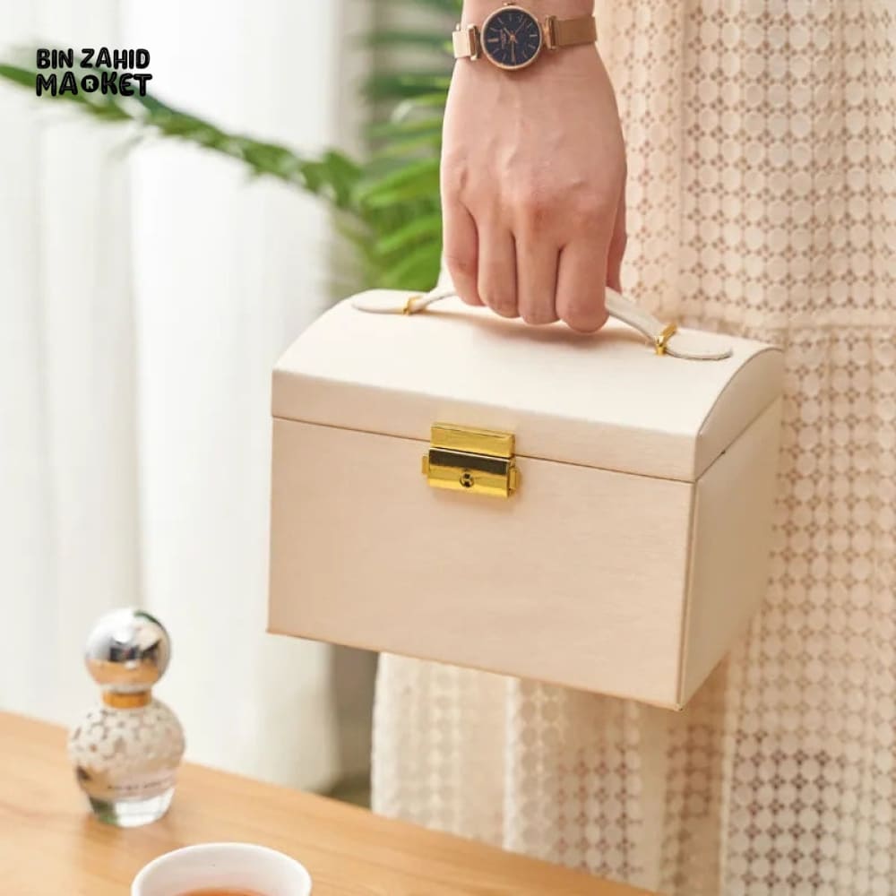 3 LAYERS LEATHER JEWELRY ORGANIZER
