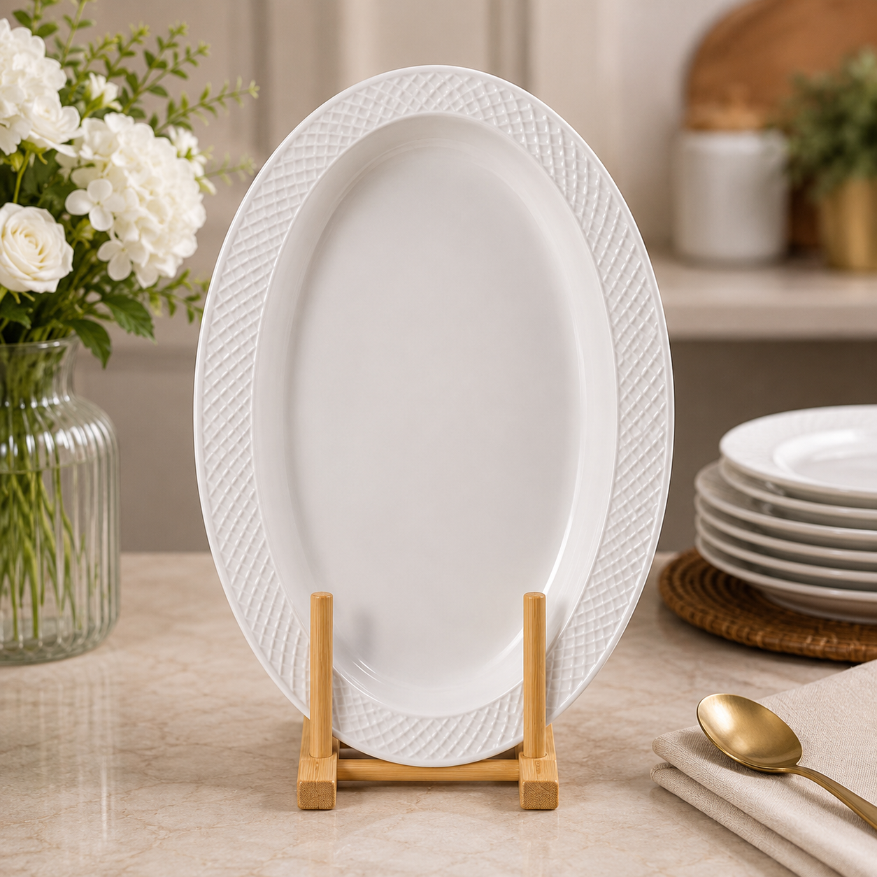 WINSOR ENGLAND OVAL CERAMIC SERVING PLATTER
