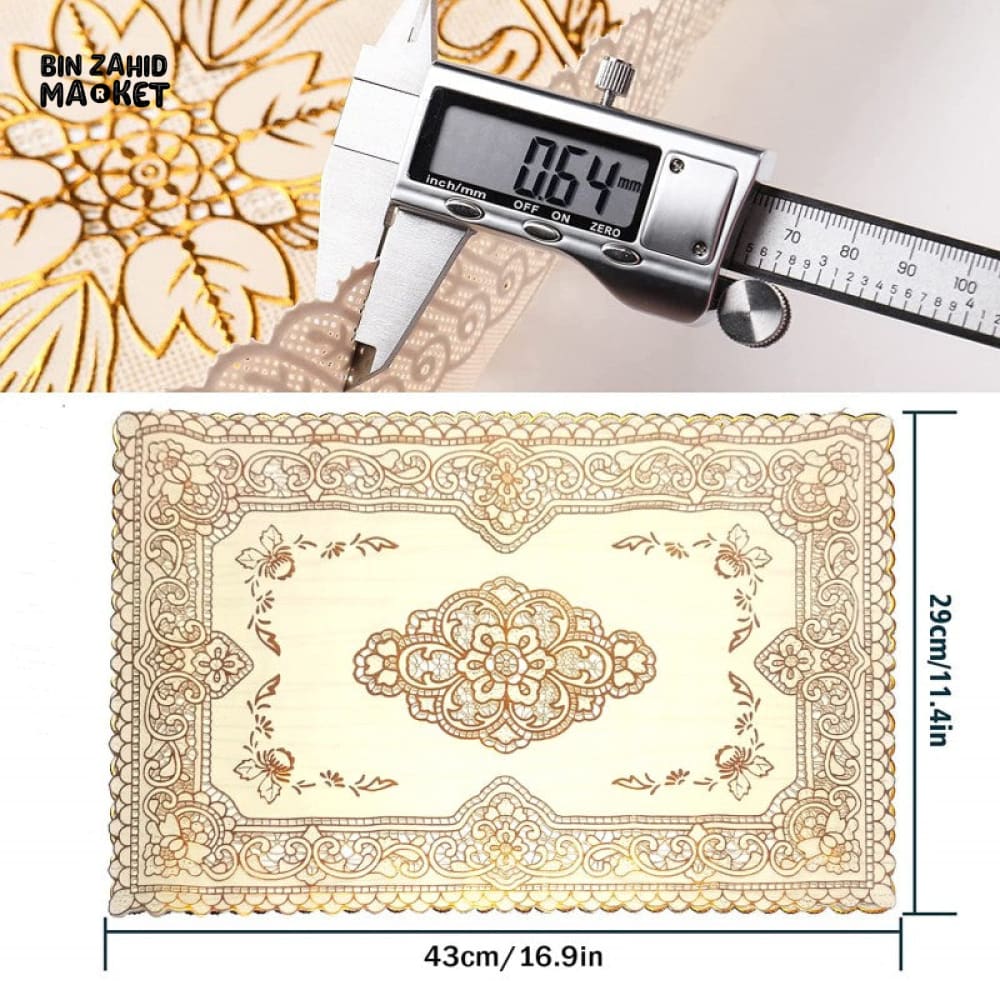 6 PIECE GOLD BLOOM PLACEMATS – NON-SLIP WASHABLE HEAT-RESISTANT