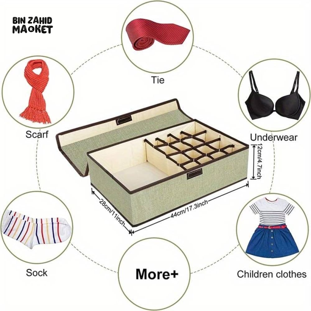 17 GRIDS GARMENT STORAGE ORGANIZER BOX
