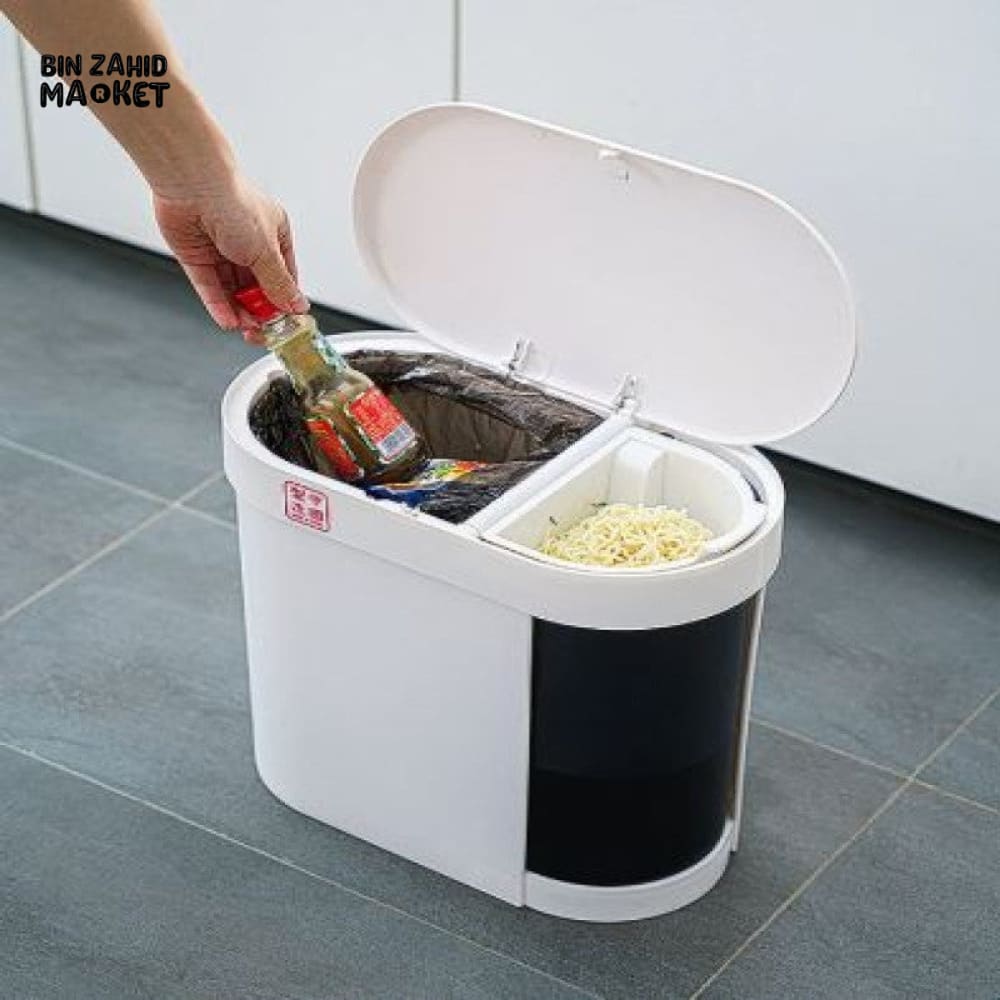 WASTE BIN HOUSEHOLD GARBAGE CAN WITH LID – DETACHABLE & DURABLE