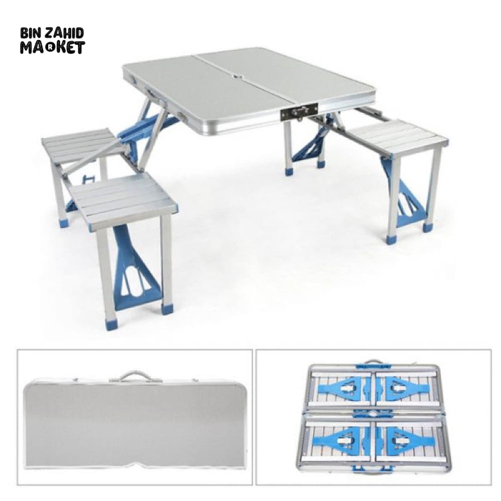 PORTABLE ALUMINUM PICNIC TABLE WITH 4 SEATS