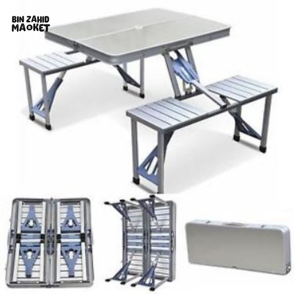 PORTABLE ALUMINUM PICNIC TABLE WITH 4 SEATS