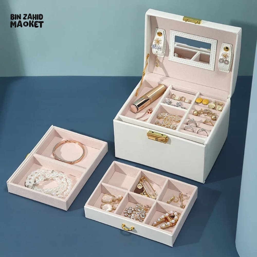 3 LAYERS LEATHER JEWELRY ORGANIZER