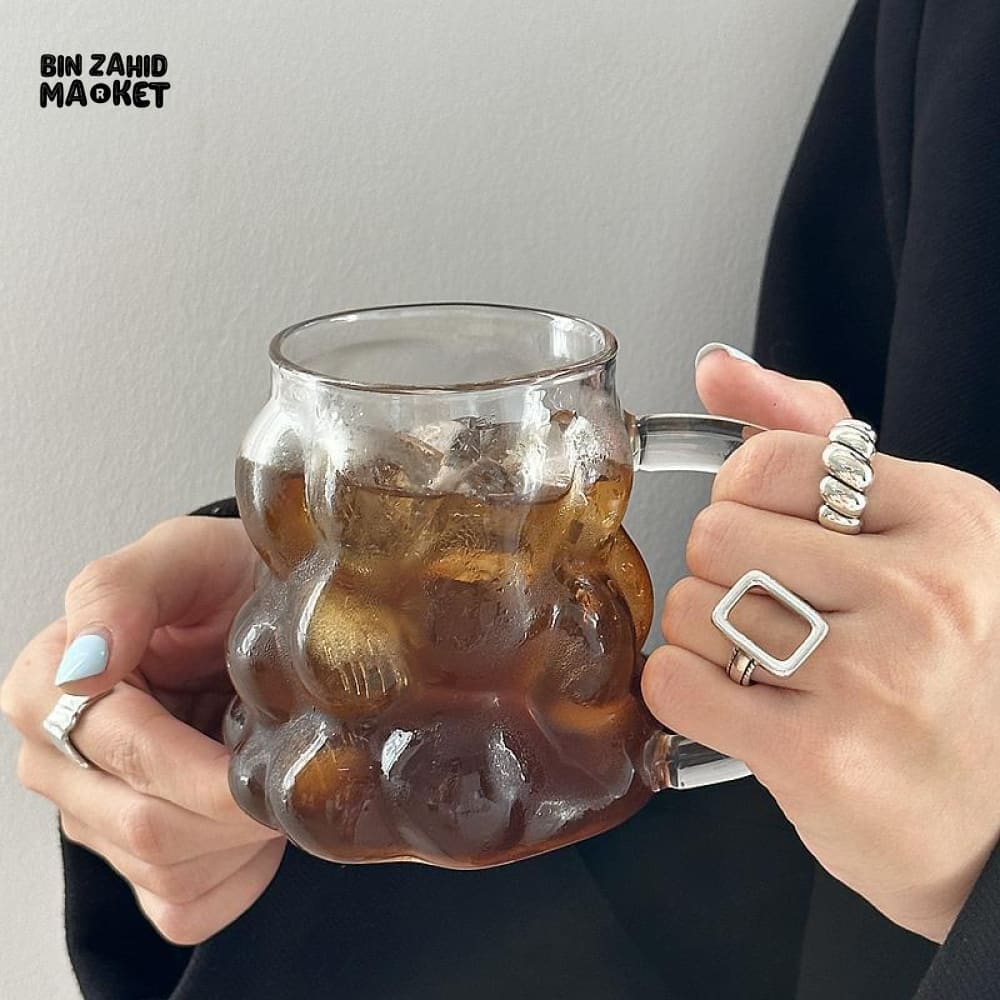 HEAT RESISTANT GLASS COFFEE MUG – CREATIVE MILK & BREAKFAST CUP - WITH HANDLE