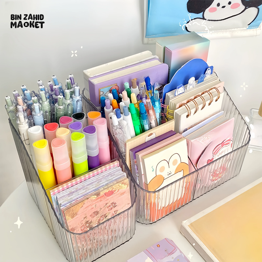 2 PIECES SET LUXURY TRANSPARENT MAKEUP ORGANIZER NORDIC STYLE COSMETIC STORAGE BOX