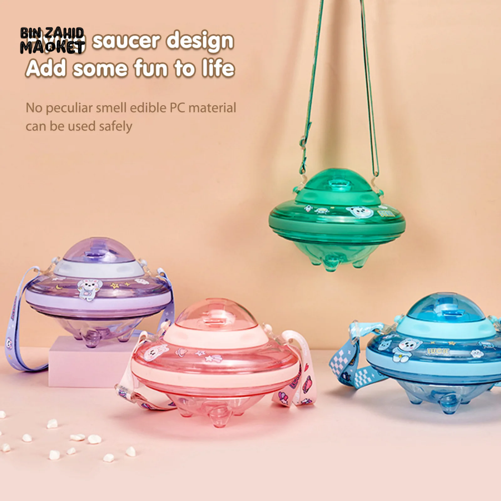 UFO SHAPE CUTE WATER BOTTLE 550ML KIDS SIPPY CUP