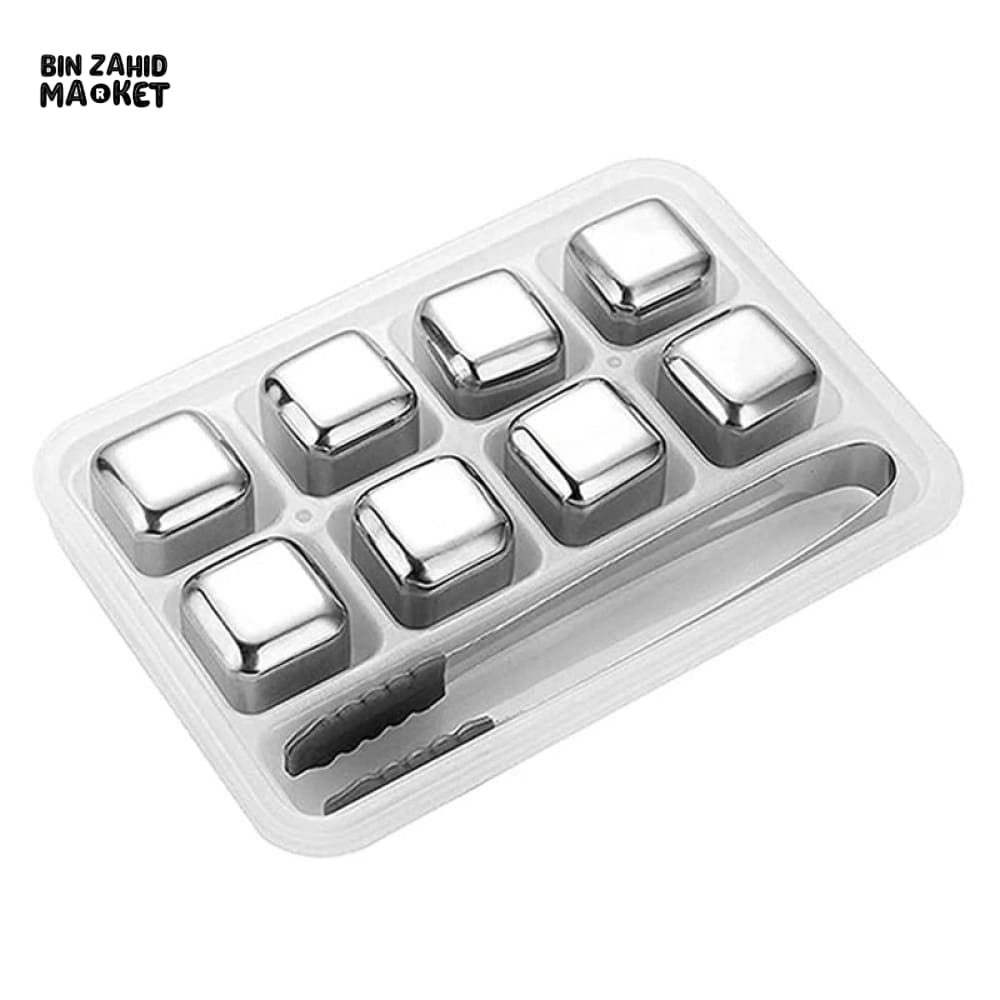 8 PIECES REUSABLE STAINLESS STEEL ICE CUBES