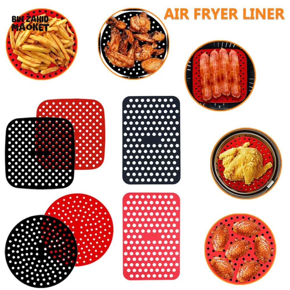 SILICONE AIR FRYER MAT REUSABLE NON-STICK BAKING MAT SQUARE