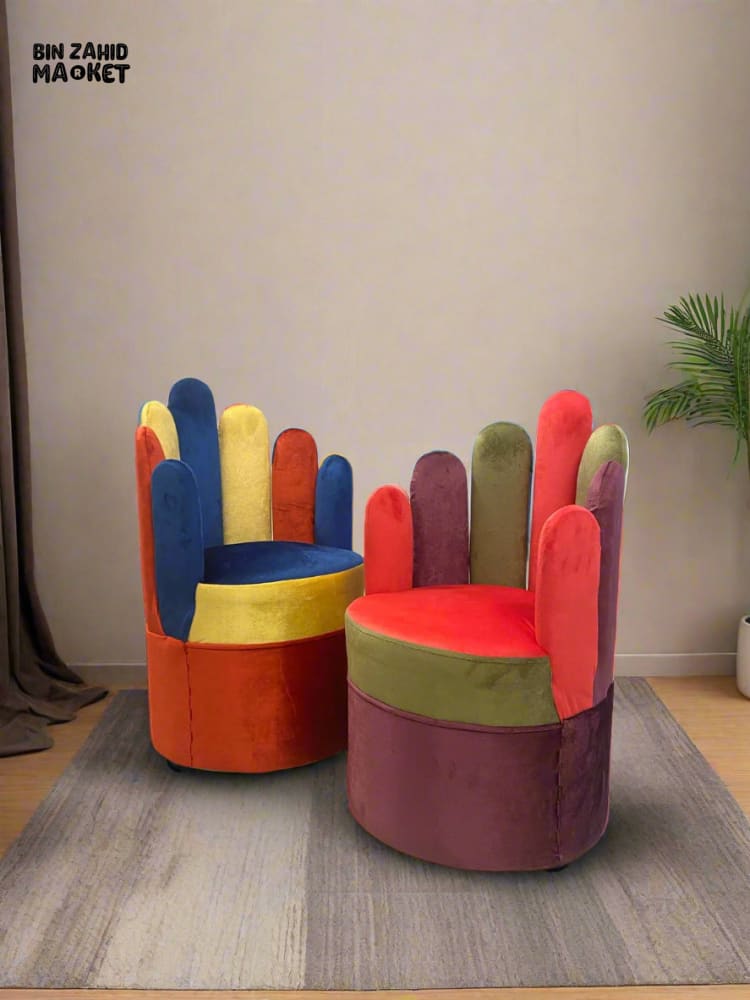 COLORFUL FINGER SOFA CHAIR STOOL FUN & COMFY SEAT FOR KIDS & ADULTS - PURPLE