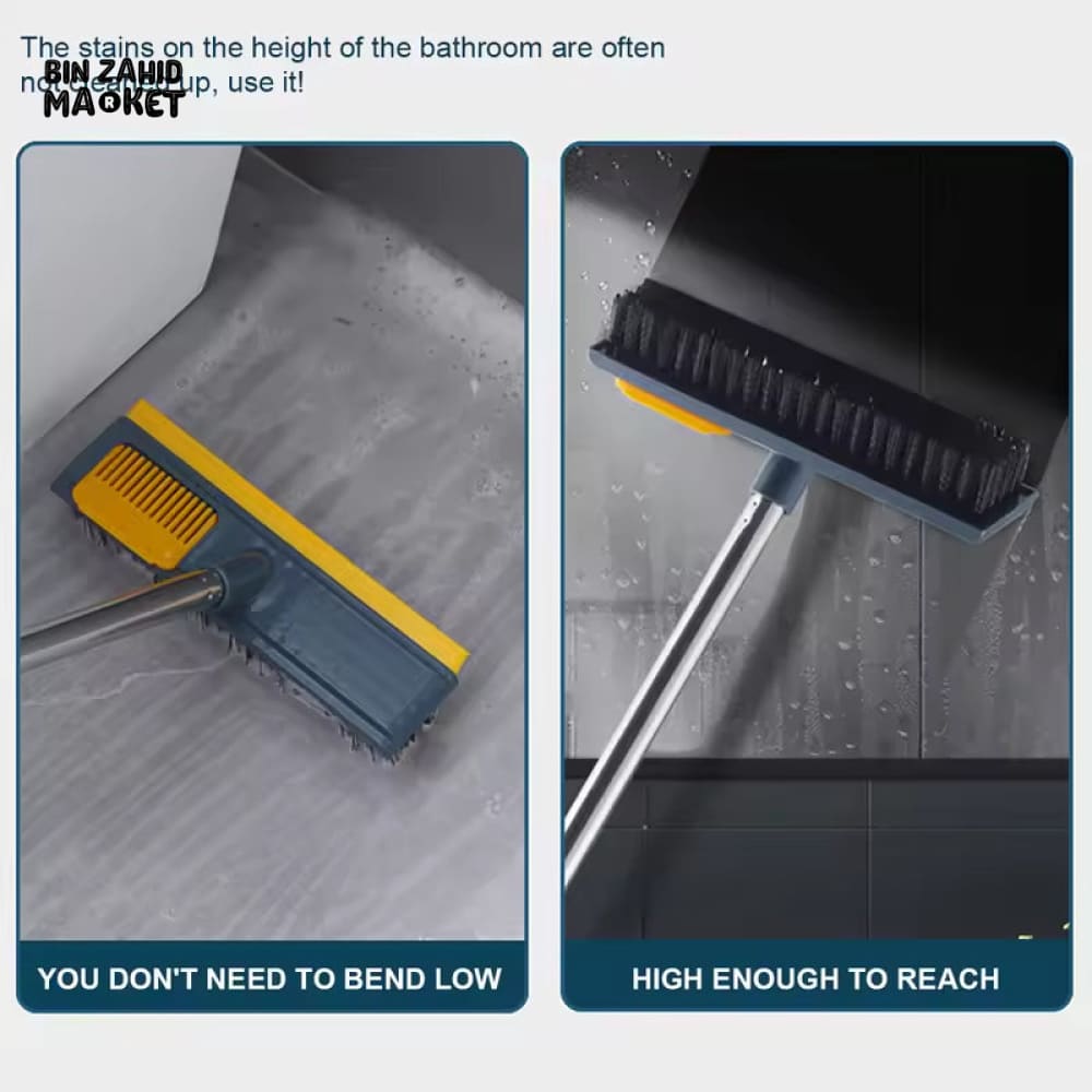 2 IN 1 LONG HANDLE CLEANING BRUSH – FLOOR WALL & TILE SCRUBBER FOR BATHROOM & WINDOWS