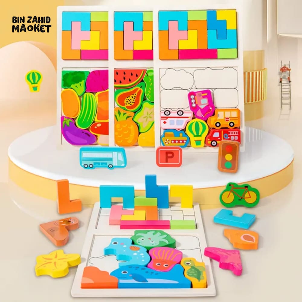 2-IN-1 MULTIFUNCTIONAL LOGIC BLOCKS TOY – EDUCATIONAL SET FOR KIDS