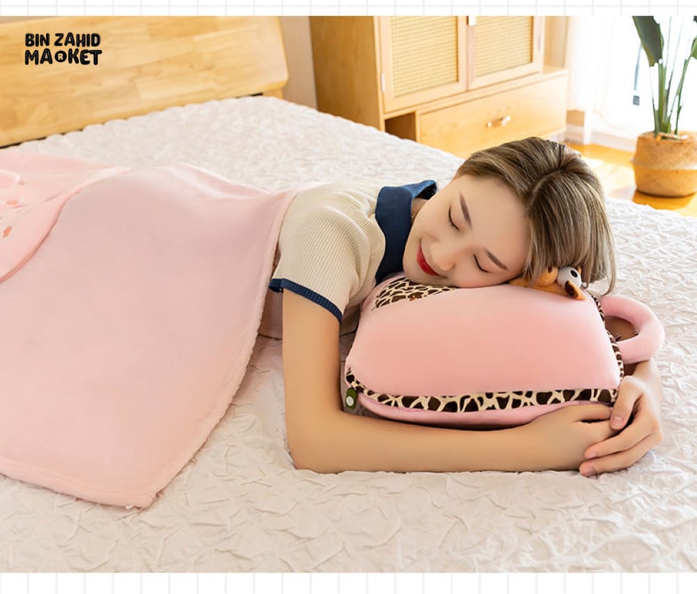 2-IN-1 PILLOW QUILT – MULTIFUNCTIONAL FOLDING BLANKET & OFFICE NAP PILLOW RANDOM COLORS