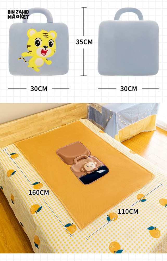 2-IN-1 PILLOW QUILT – MULTIFUNCTIONAL FOLDING BLANKET & OFFICE NAP PILLOW RANDOM COLORS