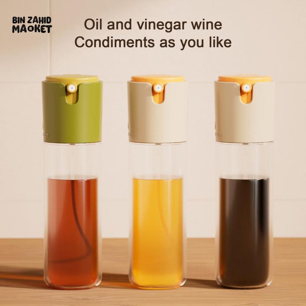 2-IN-1 SPRAY & POUR GLASS OIL BOTTLE – AUTOMATIC OPEN LID