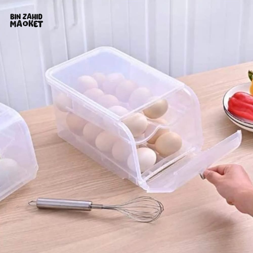 2 LAYER EGG STORAGE BOX EFFICIENT ORGANIZER FOR SAFE AND SECURE STORAGE
