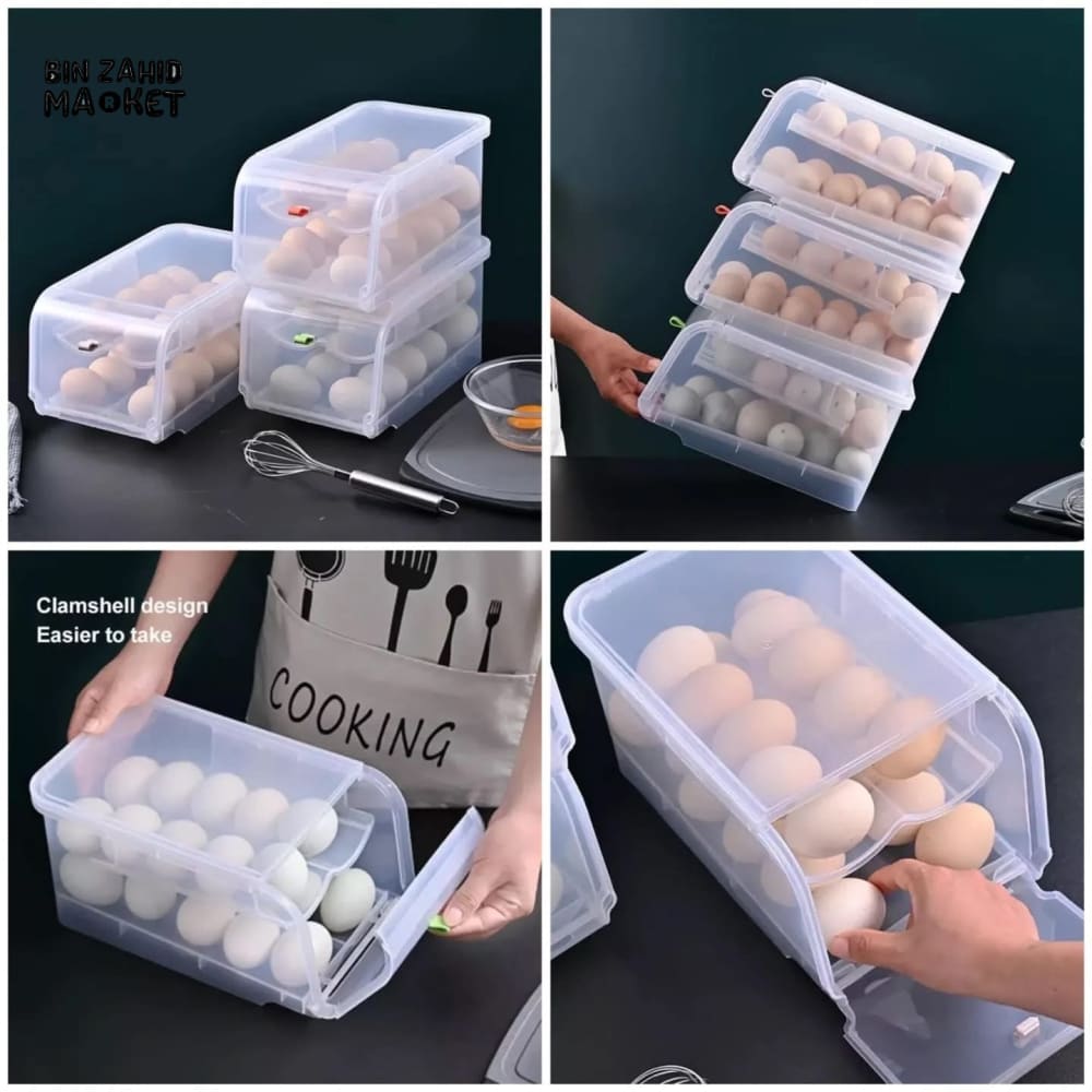 2 LAYER EGG STORAGE BOX EFFICIENT ORGANIZER FOR SAFE AND SECURE STORAGE
