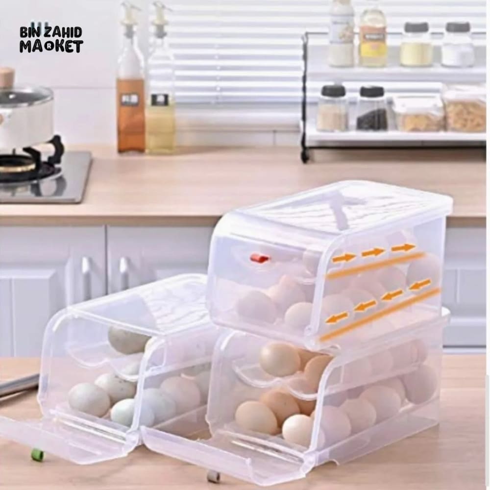 2 LAYER EGG STORAGE BOX EFFICIENT ORGANIZER FOR SAFE AND SECURE STORAGE