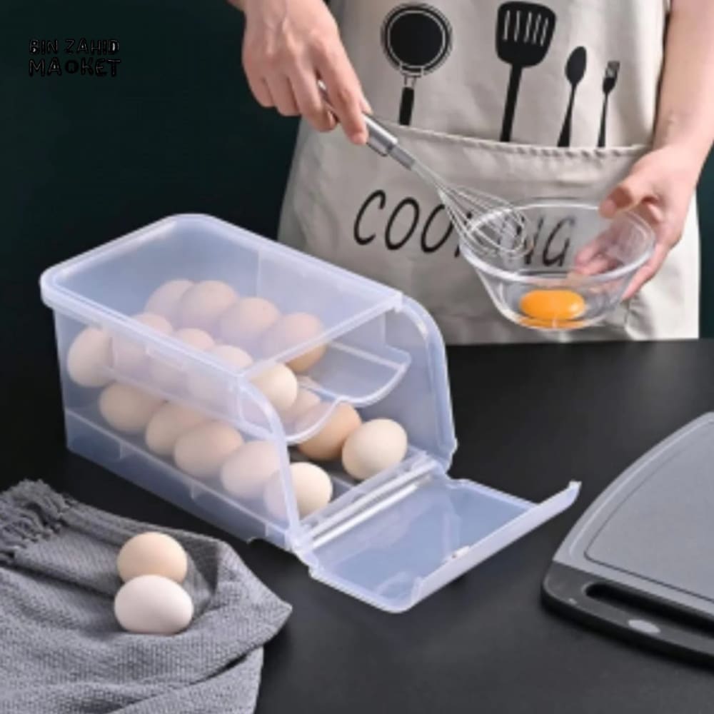 2 LAYER EGG STORAGE BOX EFFICIENT ORGANIZER FOR SAFE AND SECURE STORAGE