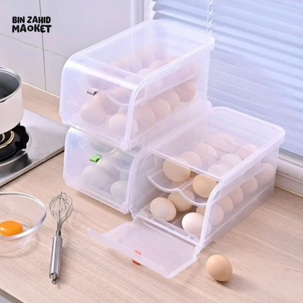 2 LAYER EGG STORAGE BOX EFFICIENT ORGANIZER FOR SAFE AND SECURE STORAGE