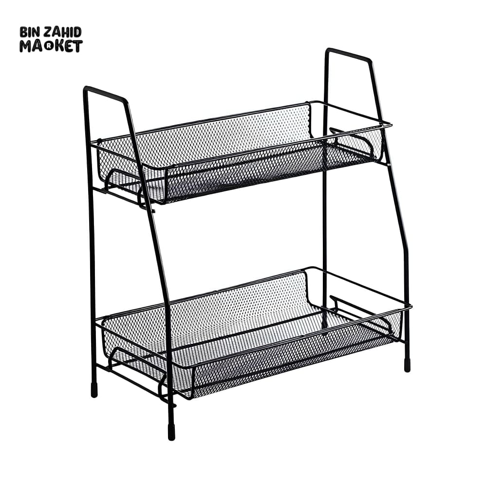2-LAYERS COUNTER-TOP METAL STAND Black