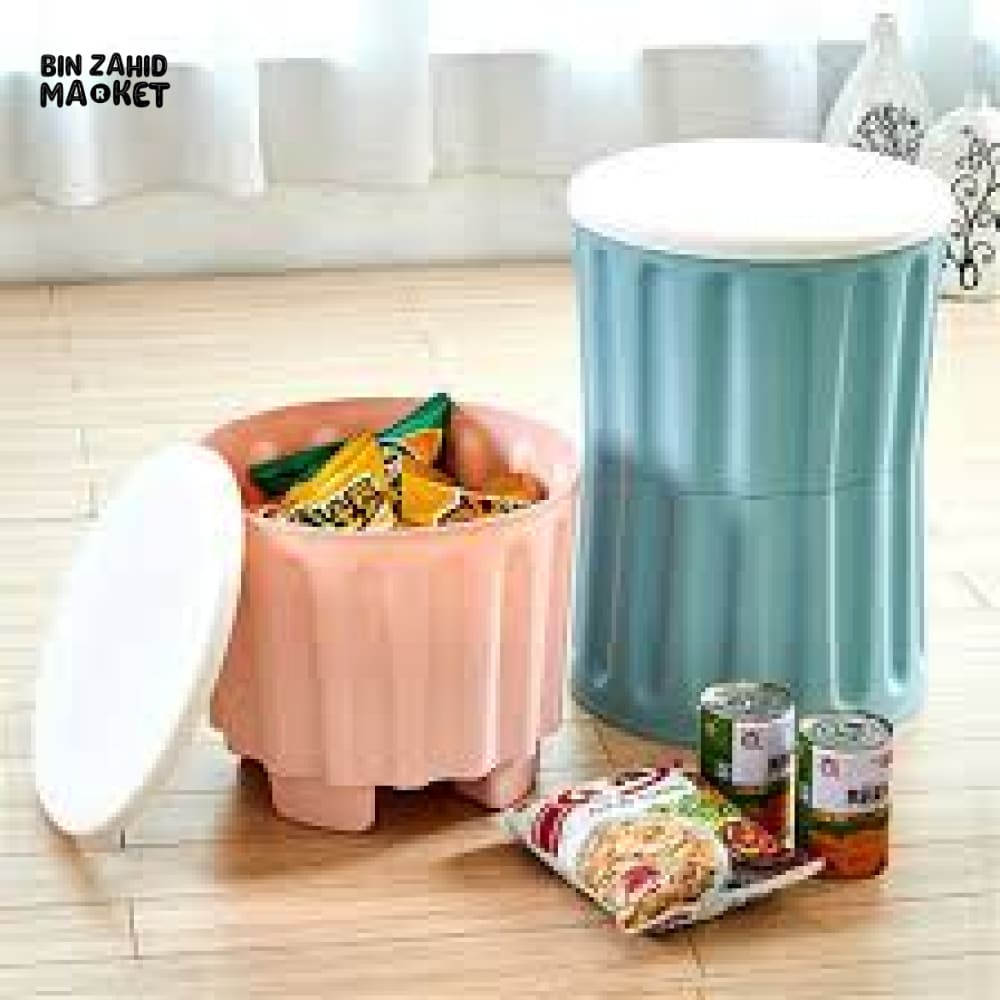 2 PIECES PLASTIC STORAGE CHAIR OTTOMAN FURNITURE FOR LIVING ROOM