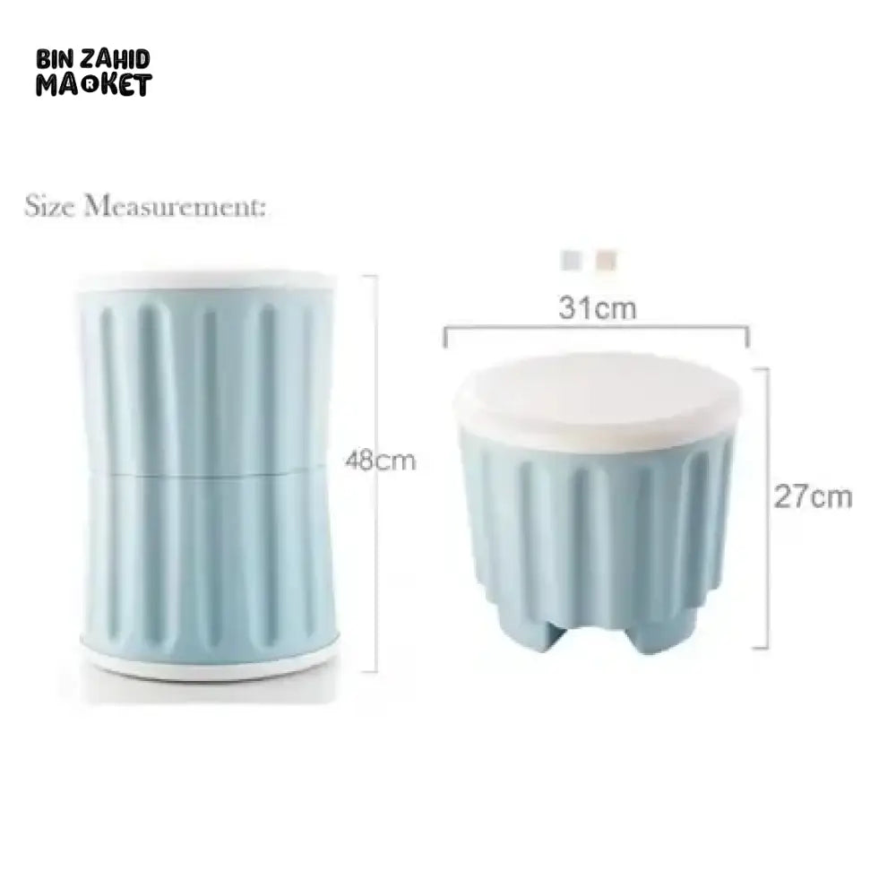 2 PIECES PLASTIC STORAGE CHAIR OTTOMAN FURNITURE FOR LIVING ROOM