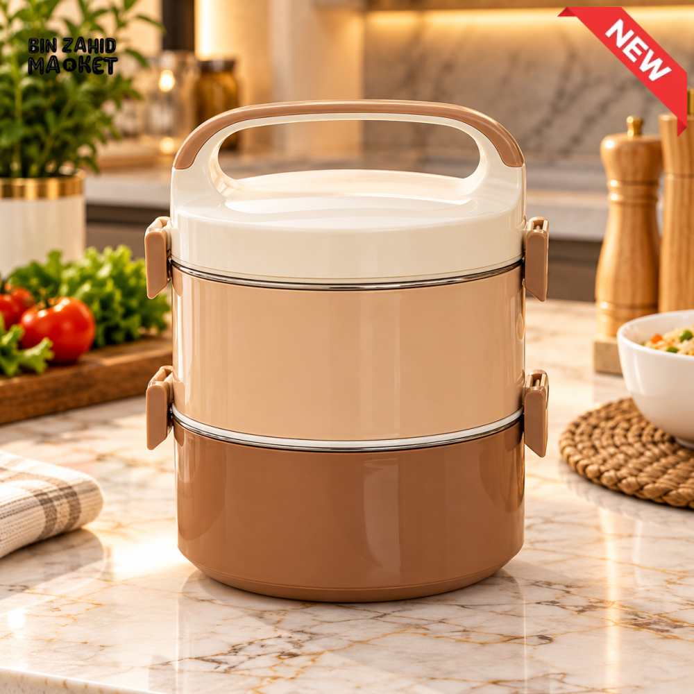 2 TIER INSULATED LUNCH BOX WITH CARRY HANDLE - Lunch Boxes