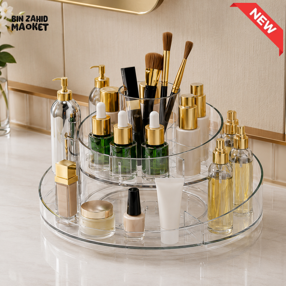2-TIER ROTATING COSMETIC AND MAKEUP ORGANIZER