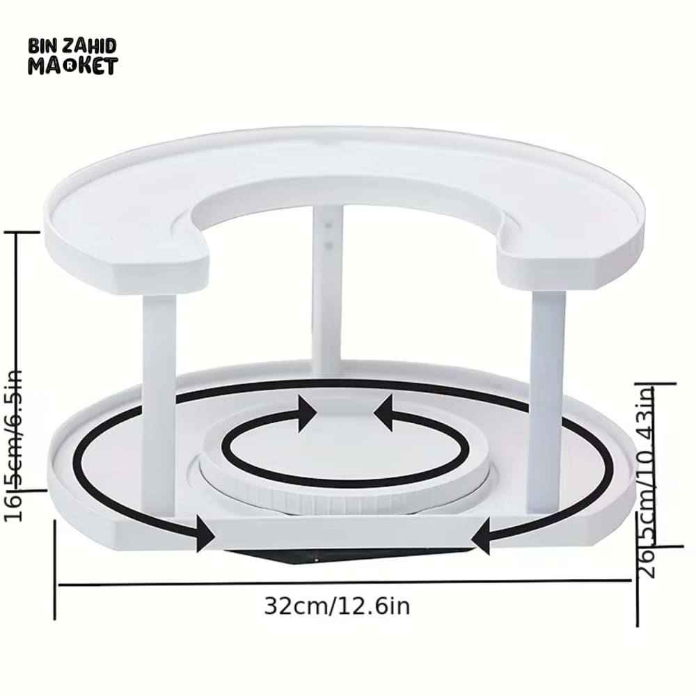2-TIER SPICE RACK ORGANIZER – 360° ROTATABLE HEIGHT-ADJUSTABLE DESIGN