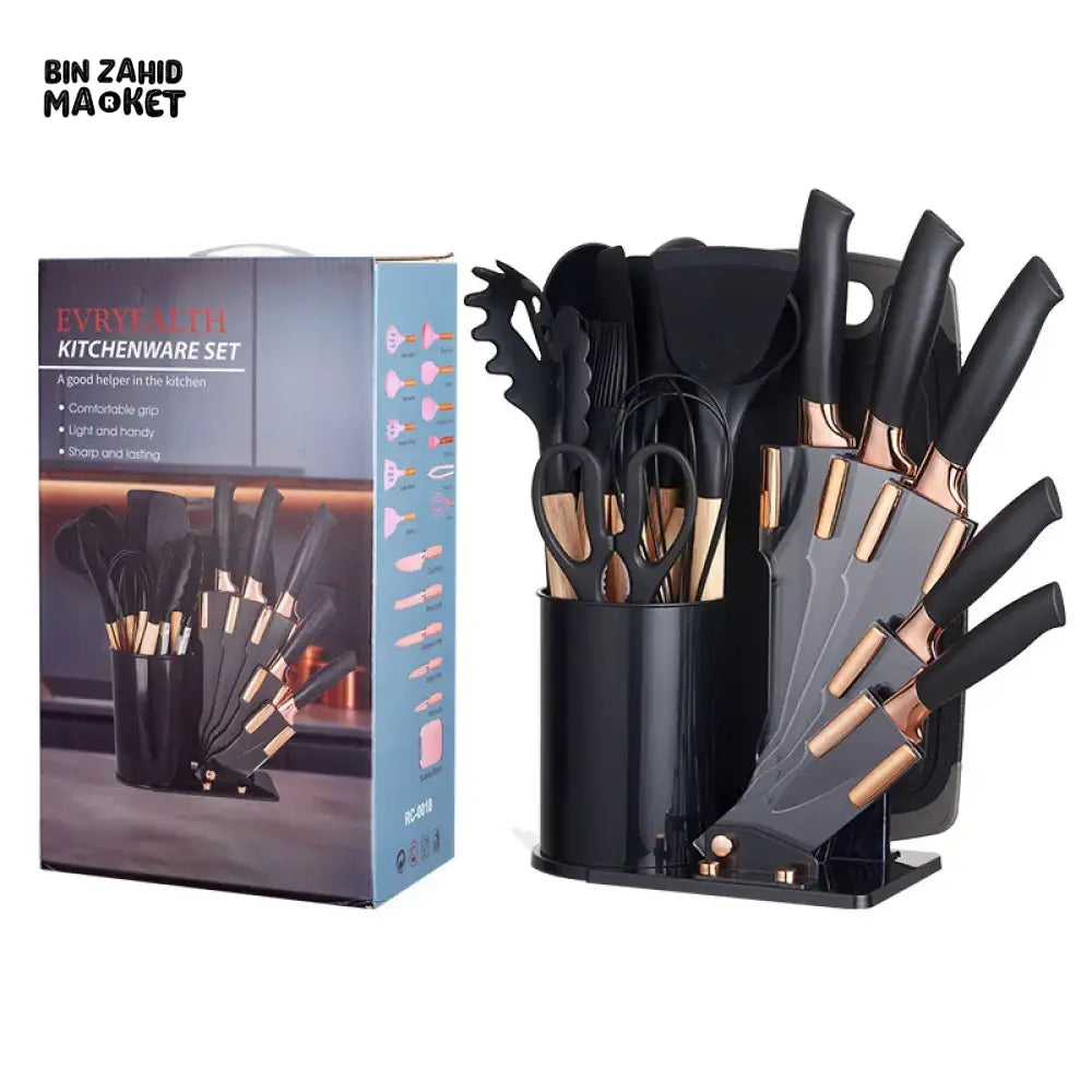 20 PIECES PREMIUM FOOD-GRADE SILICONE KITCHEN UTENSILS SET – NON-STICK HEAT-RESISTANT COOKING & BAKING TOOLS WITH SPOONS LADLES SPATULAS & PAN ACCESSORIES
