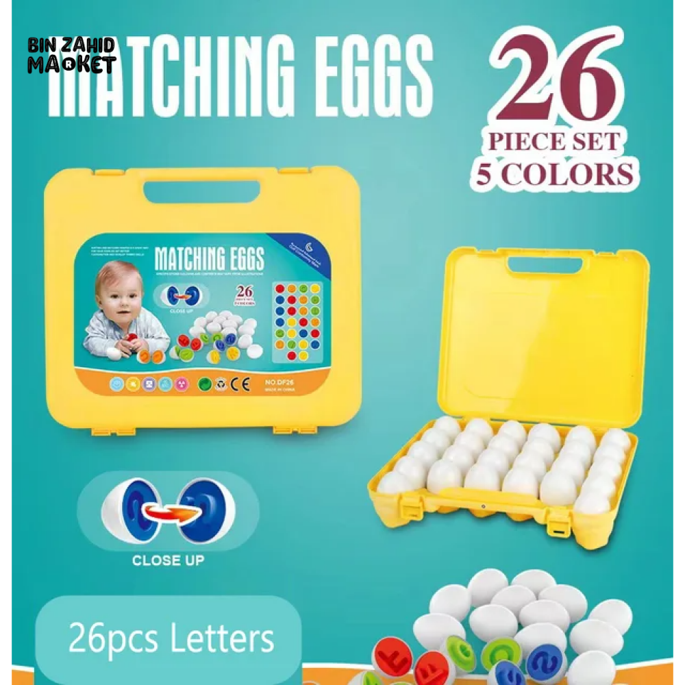 26 PIECES SET OF COLORFUL MATCHING EGGS FOR KIDS