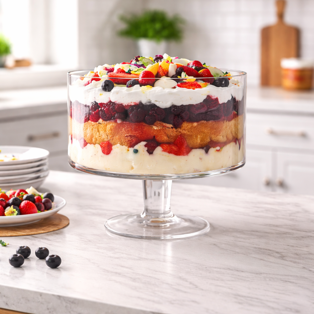 DANNY HOME GLASS TRIFLE BOWL WITH PEDESTAL 20.5CM - CB-42