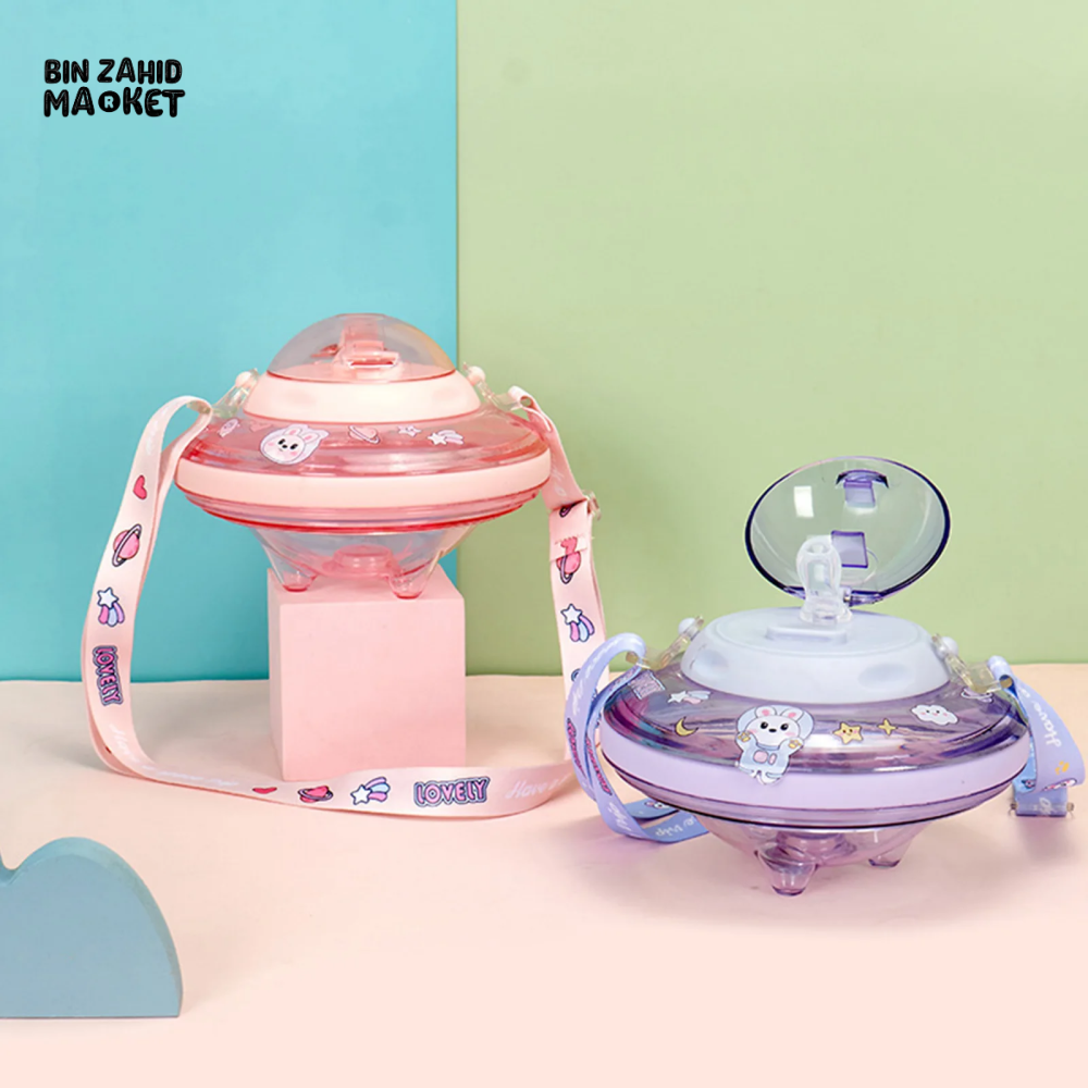 UFO SHAPE CUTE WATER BOTTLE 550ML KIDS SIPPY CUP