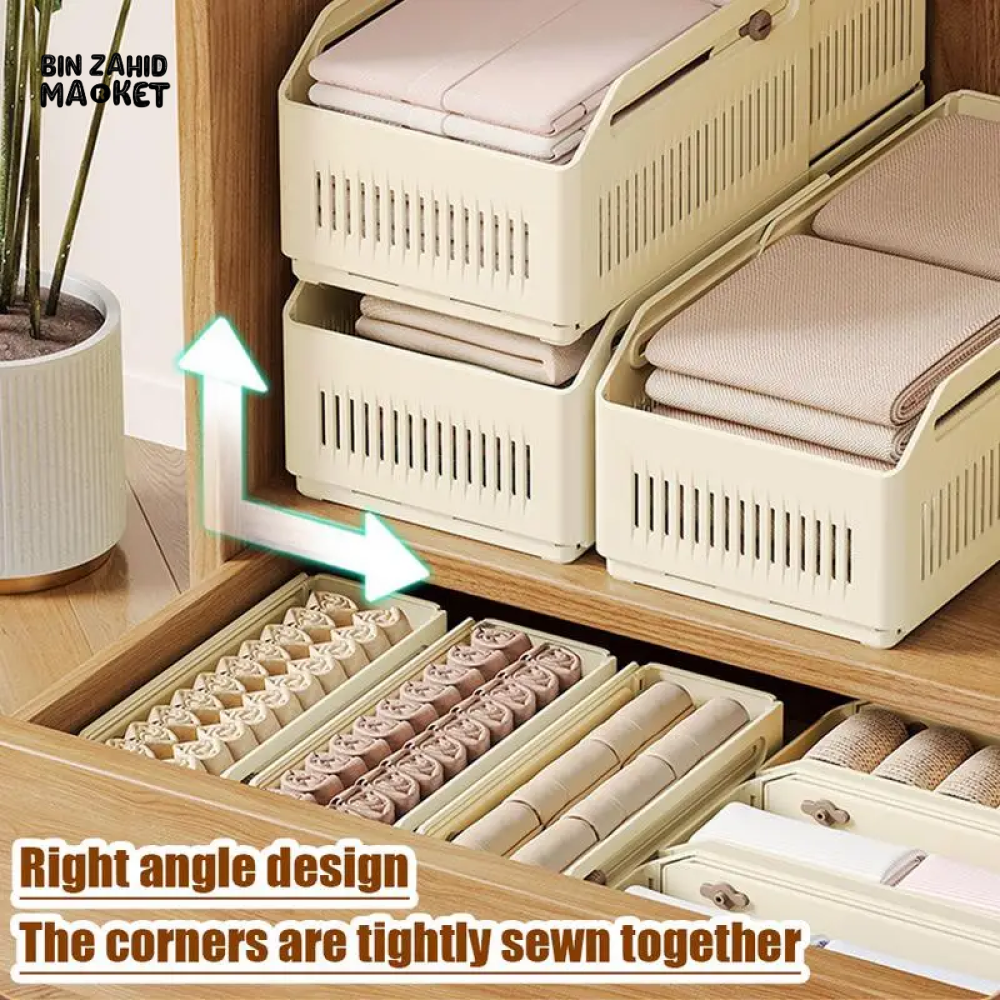 STACKABLE PULL-OUT ORGANIZER SNACK STORAGE FOR PANTRY KITCHEN BEDROOM