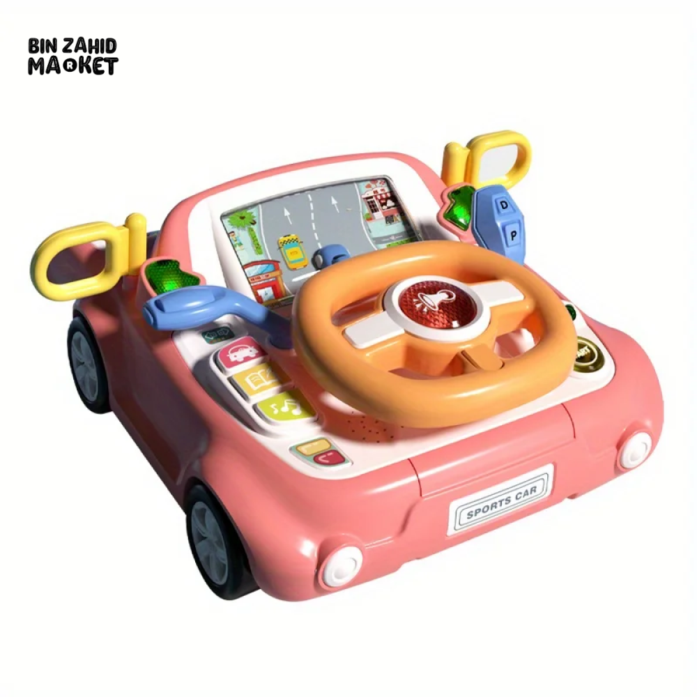 KIDS STEERING WHEEL TOY PRETEND PLAY SIMULATION DRIVING TOY SAFE & MULTIFUNCTIONAL