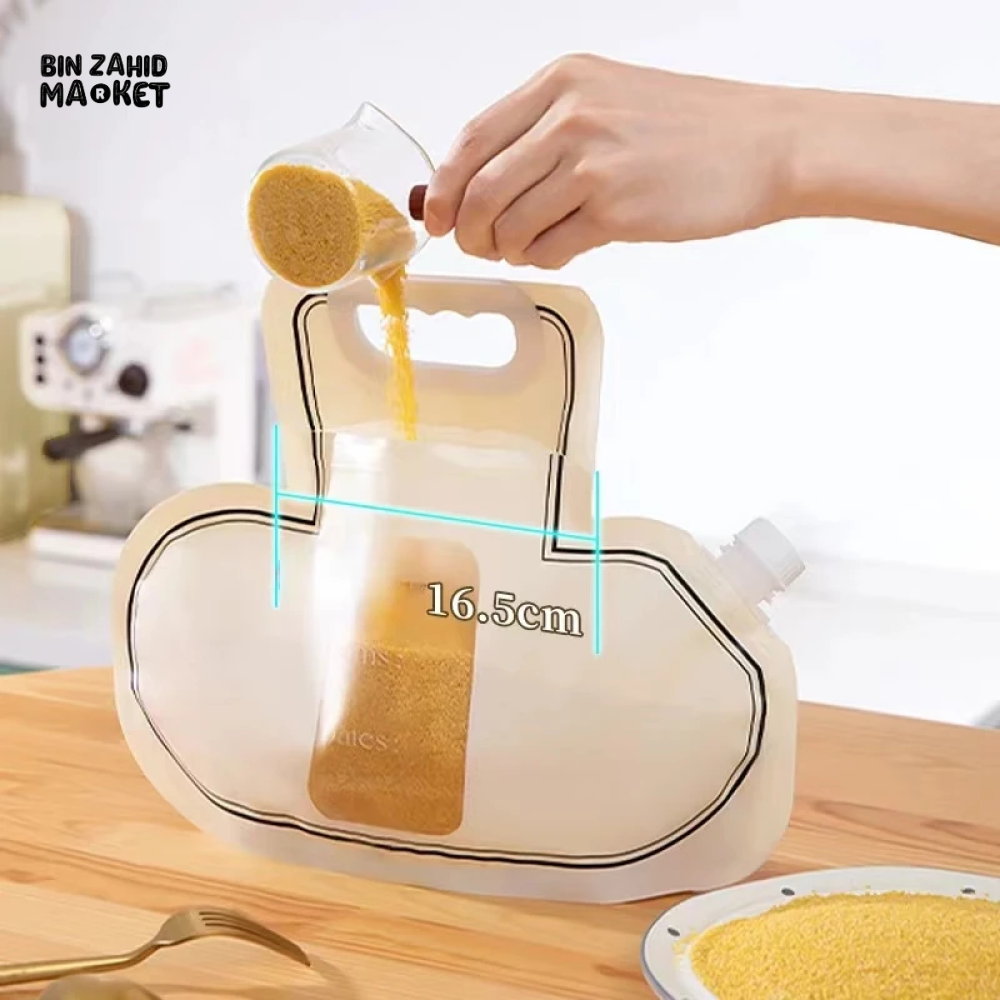 PACK OF 3 CEREAL STORAGE BAGS – FOOD GRADE, SELF-STANDING SUCTION BAGS